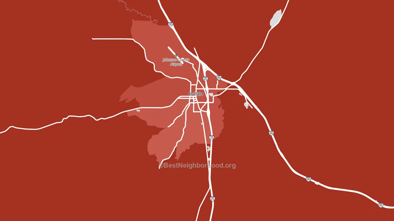 Buffalo, WY block-group political-lean map