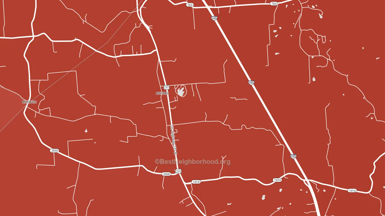 Buford, KY block-group political-lean map