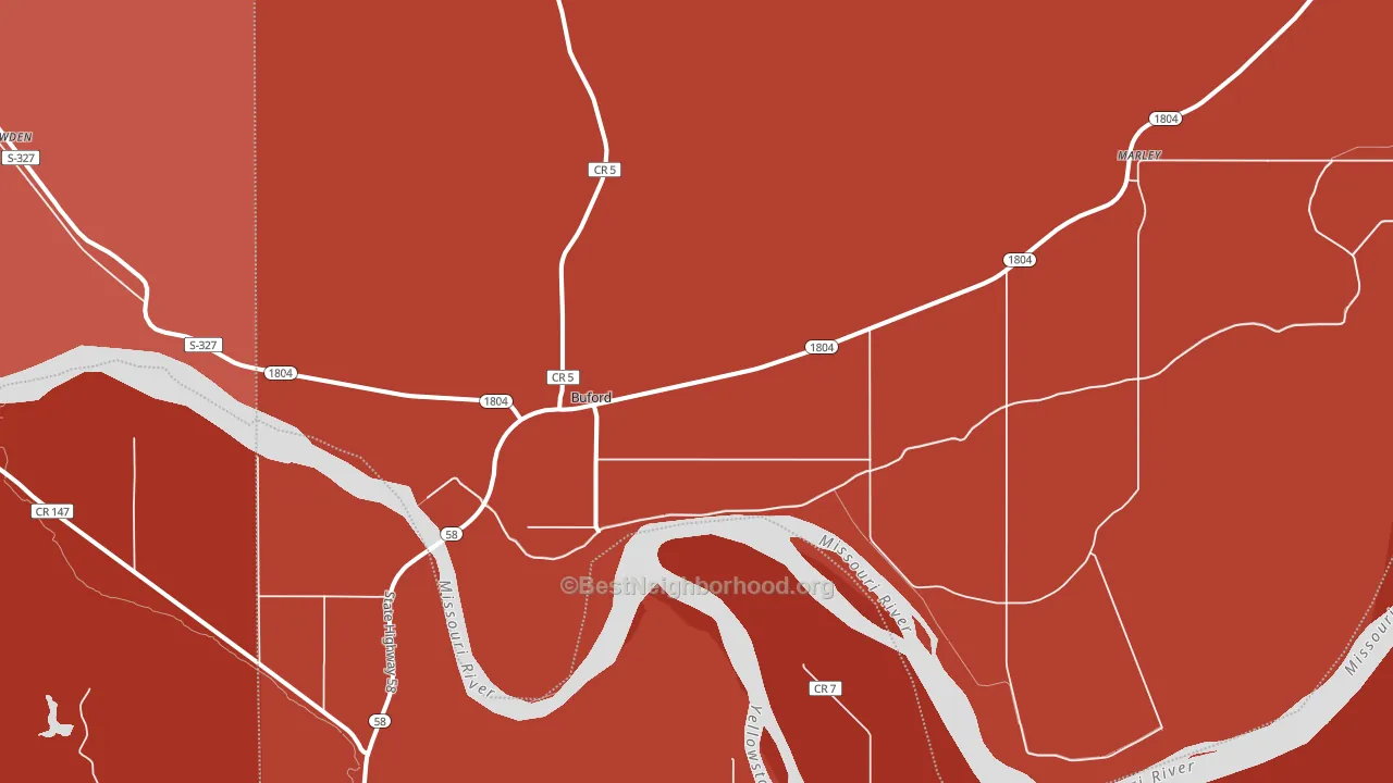 Buford, ND block-group political-lean map