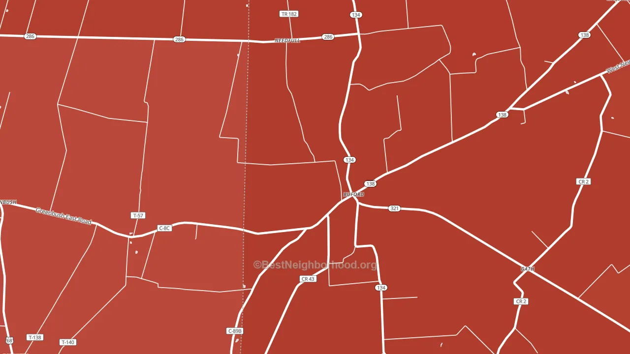 Buford, OH block-group political-lean map