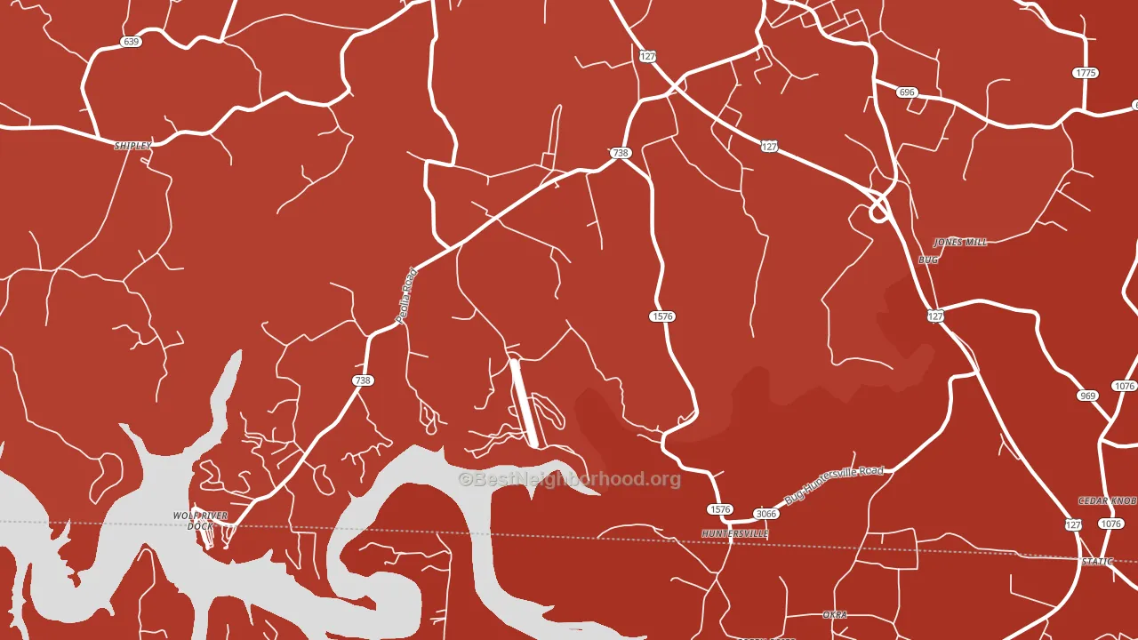 Bug, KY block-group political-lean map