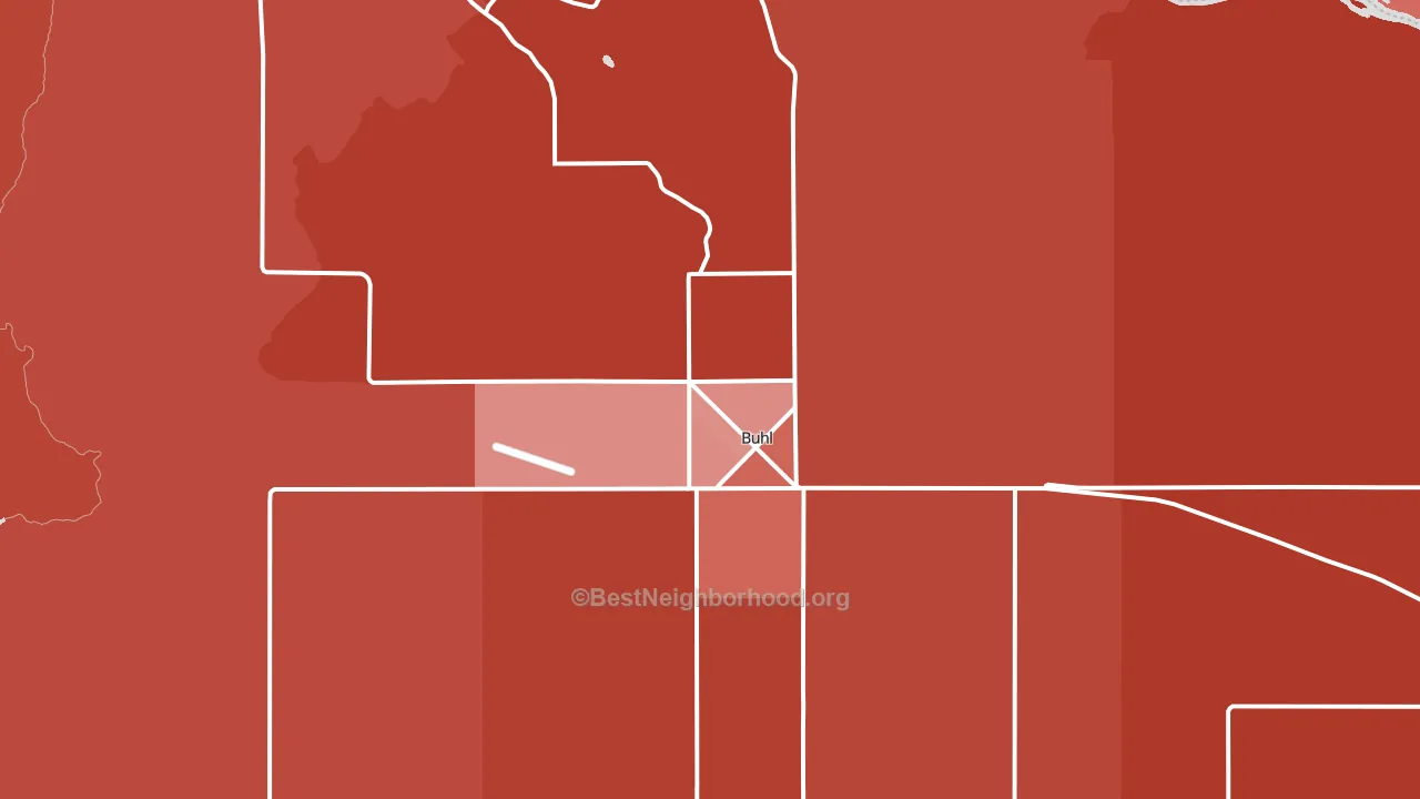 Buhl, ID block-group political-lean map