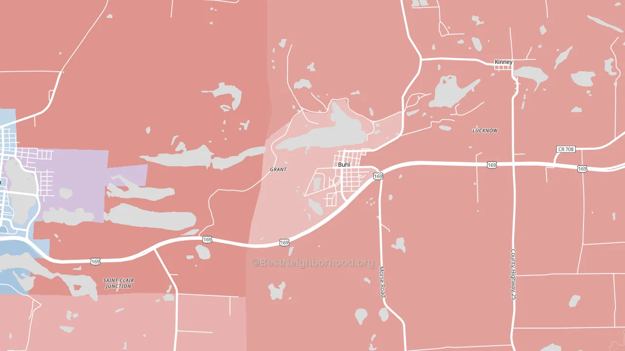 Buhl, MN block-group political-lean map