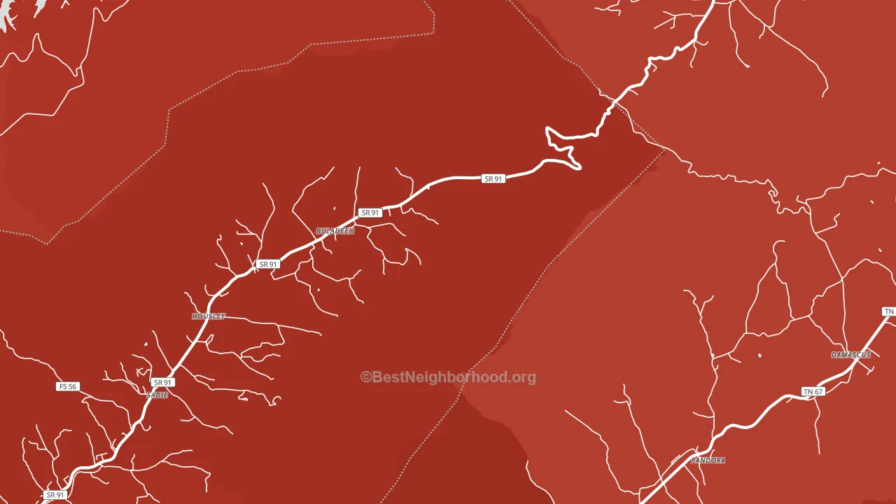 Buladeen, TN block-group political-lean map