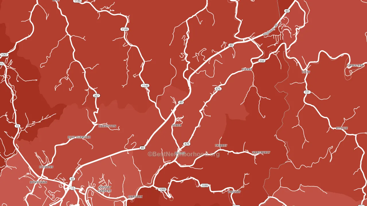 Bulan, KY block-group political-lean map