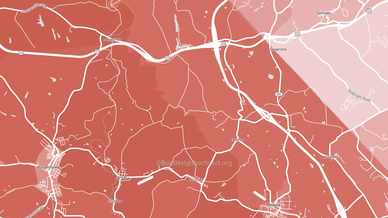 Bulger, PA block-group political-lean map