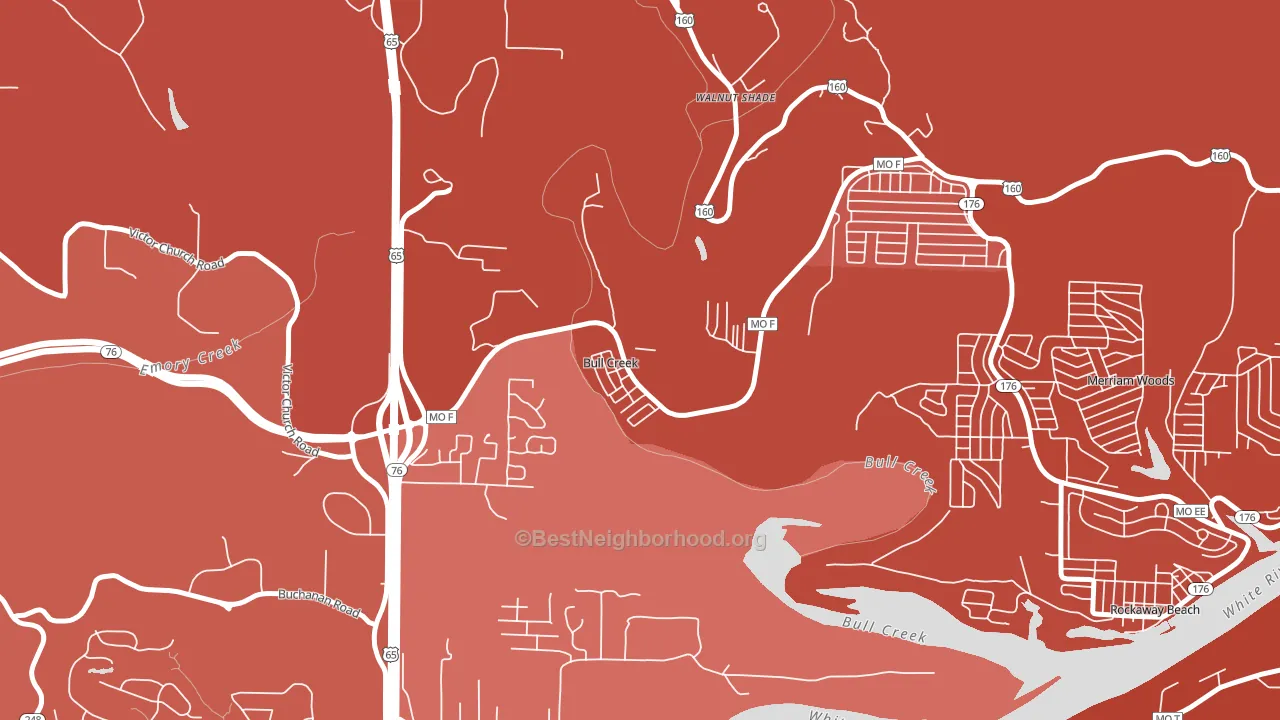 Bull Creek, MO block-group political-lean map