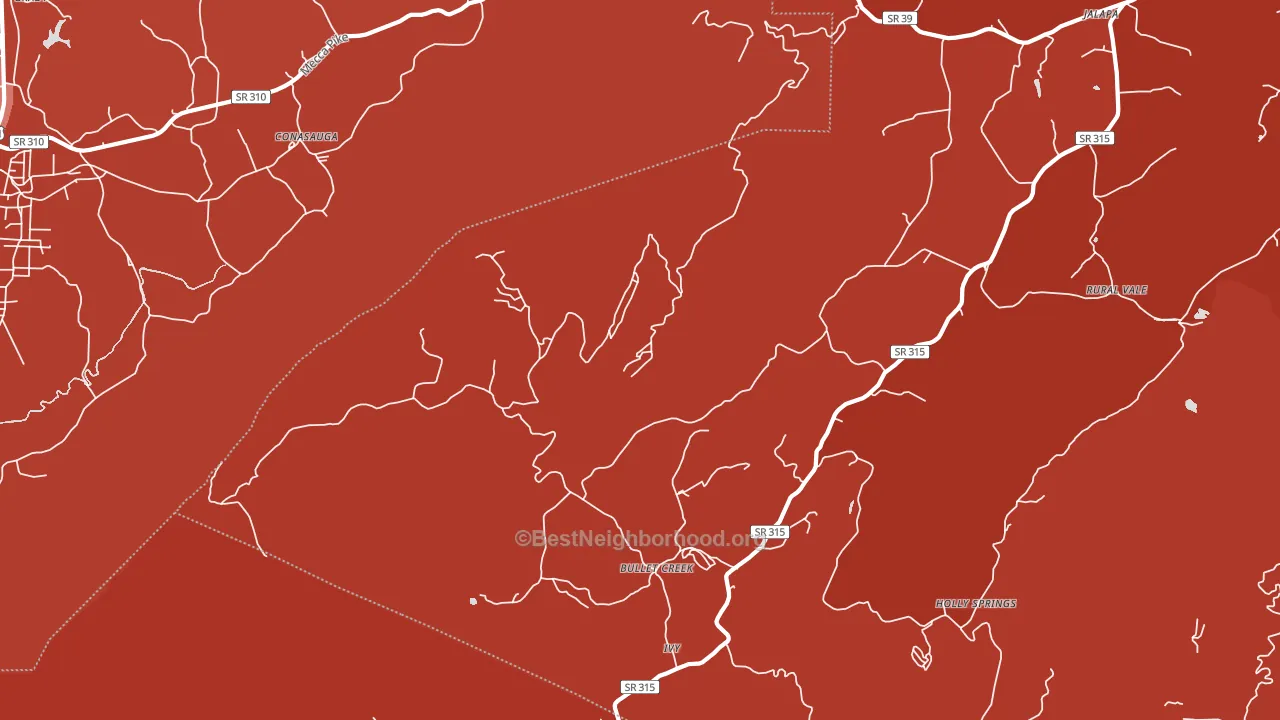 Bullet Creek, TN block-group political-lean map