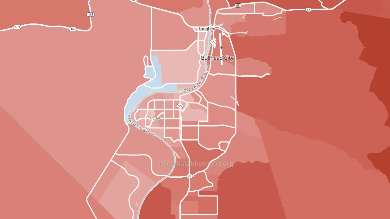 Bullhead City, AZ block-group political-lean map