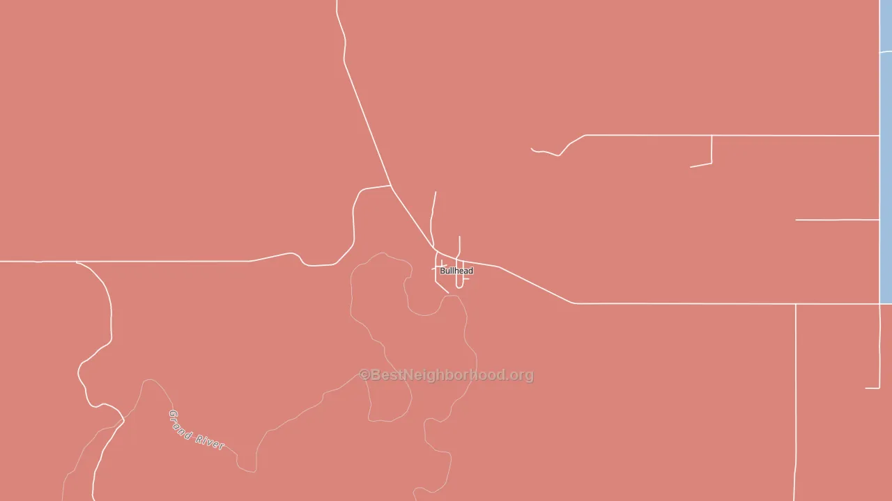 Bullhead, SD block-group political-lean map