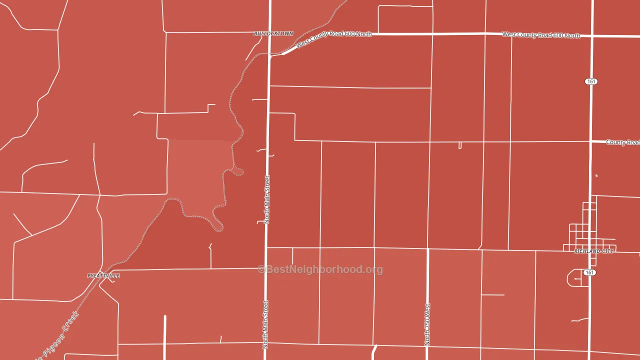 Bullocktown, IN block-group political-lean map