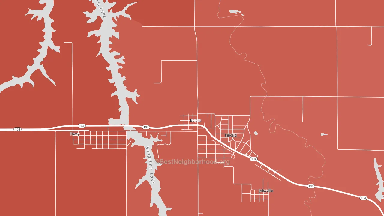 Bulpitt, IL block-group political-lean map