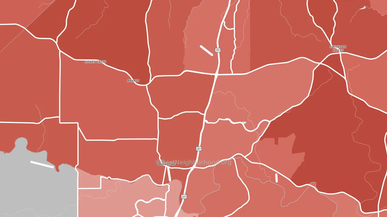 Bulverde, TX block-group political-lean map