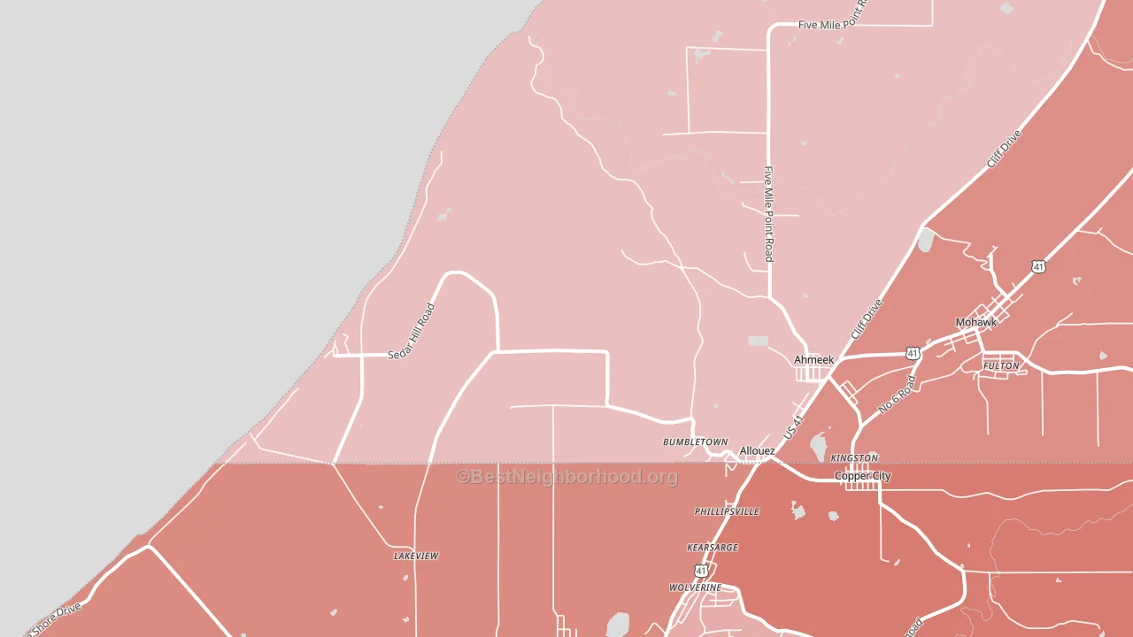 Bumbletown, MI block-group political-lean map