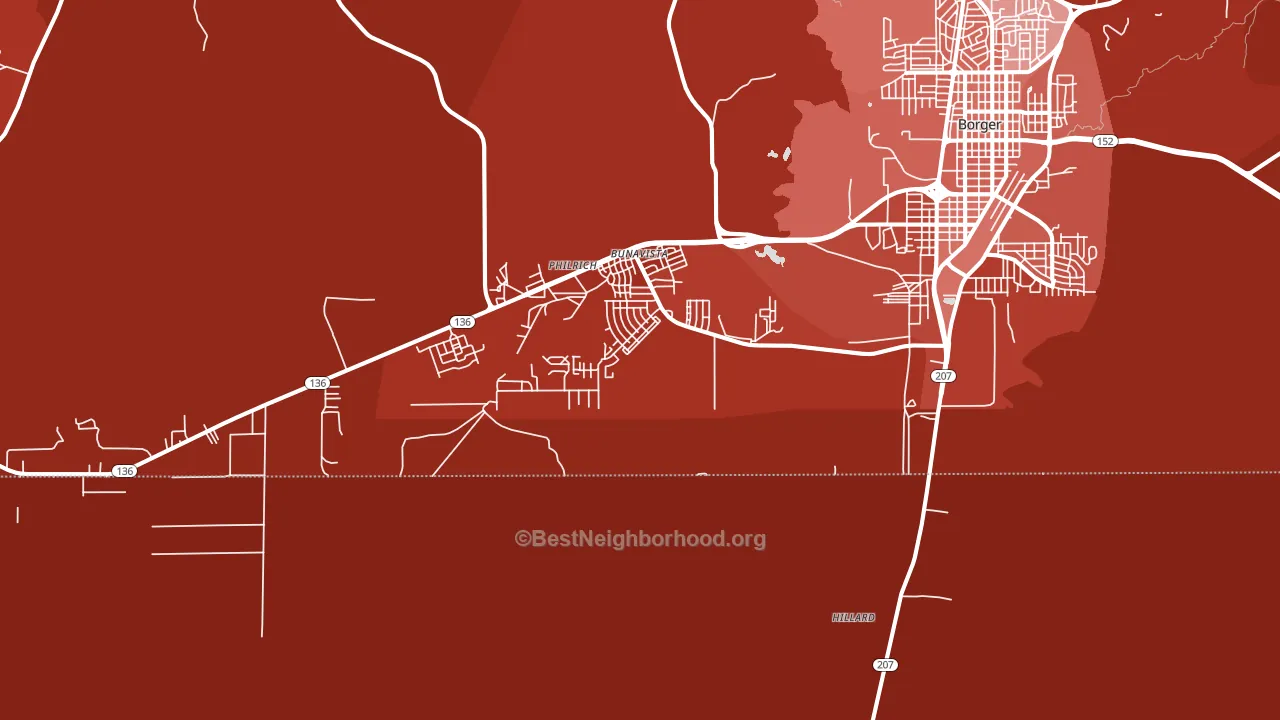 Bunavista, TX block-group political-lean map