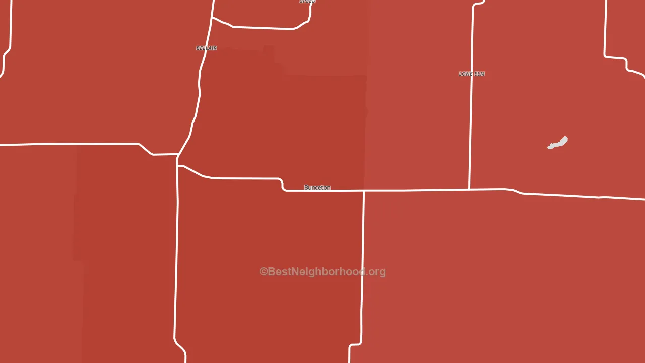 Bunceton, MO block-group political-lean map