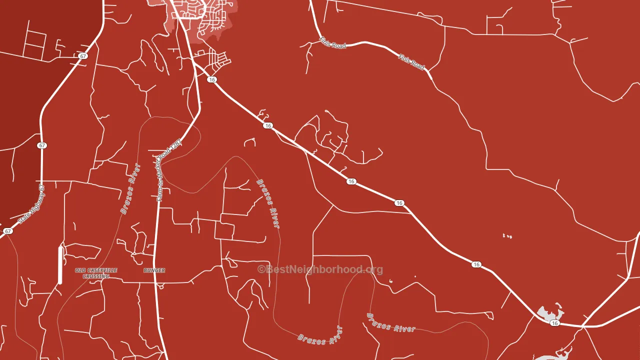 Bunger, TX block-group political-lean map