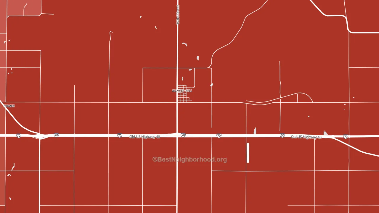 Bunker Hill, KS block-group political-lean map