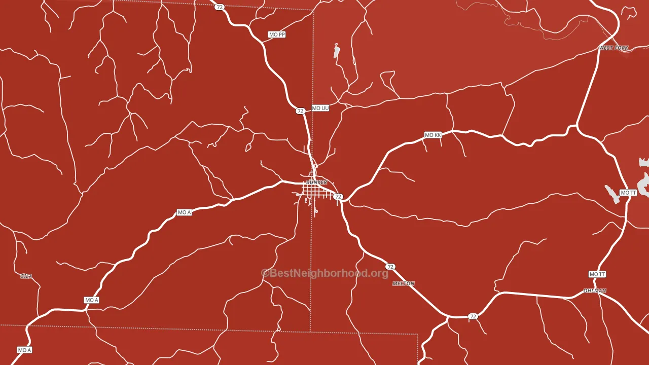 Bunker, MO block-group political-lean map