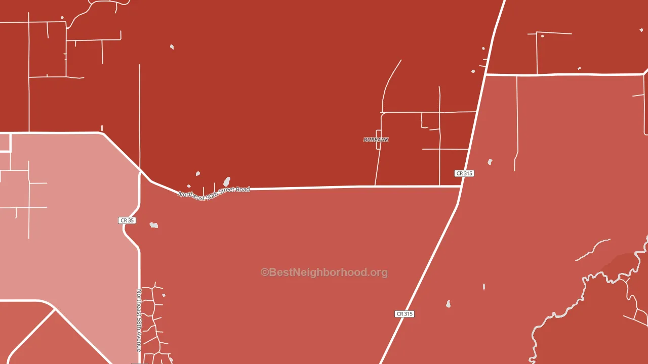 Burbank, FL block-group political-lean map