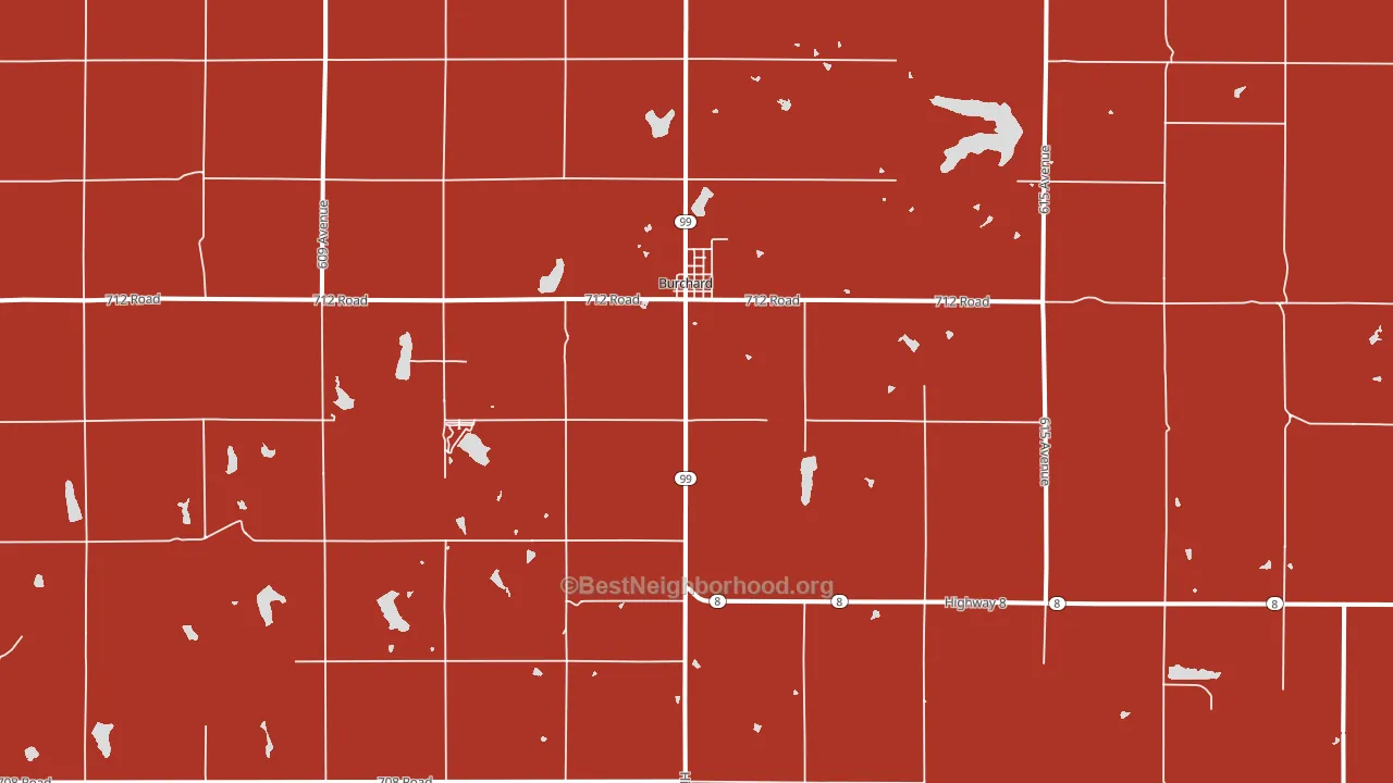 Burchard, NE block-group political-lean map