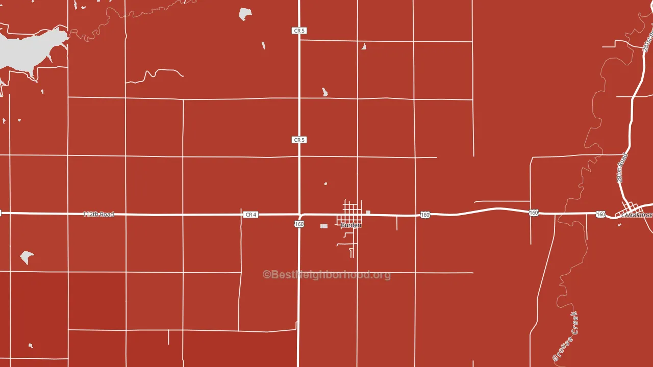 Burden, KS block-group political-lean map