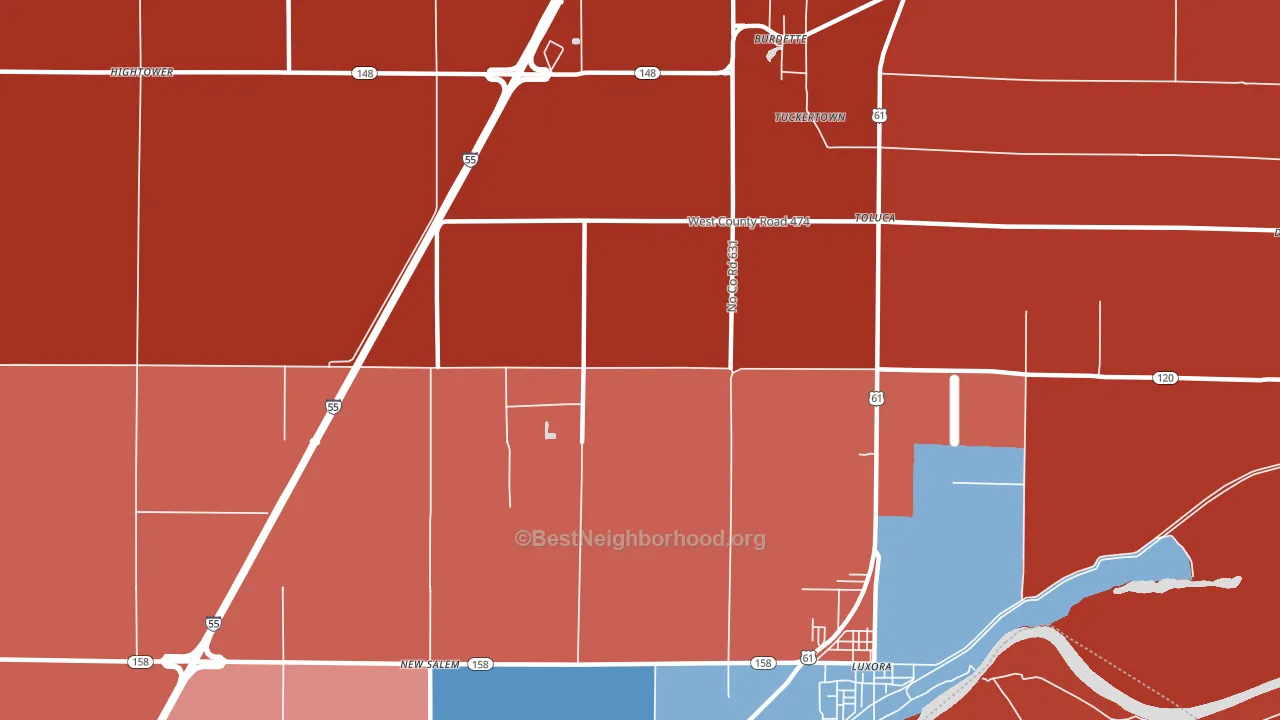 Burdette, AR block-group political-lean map