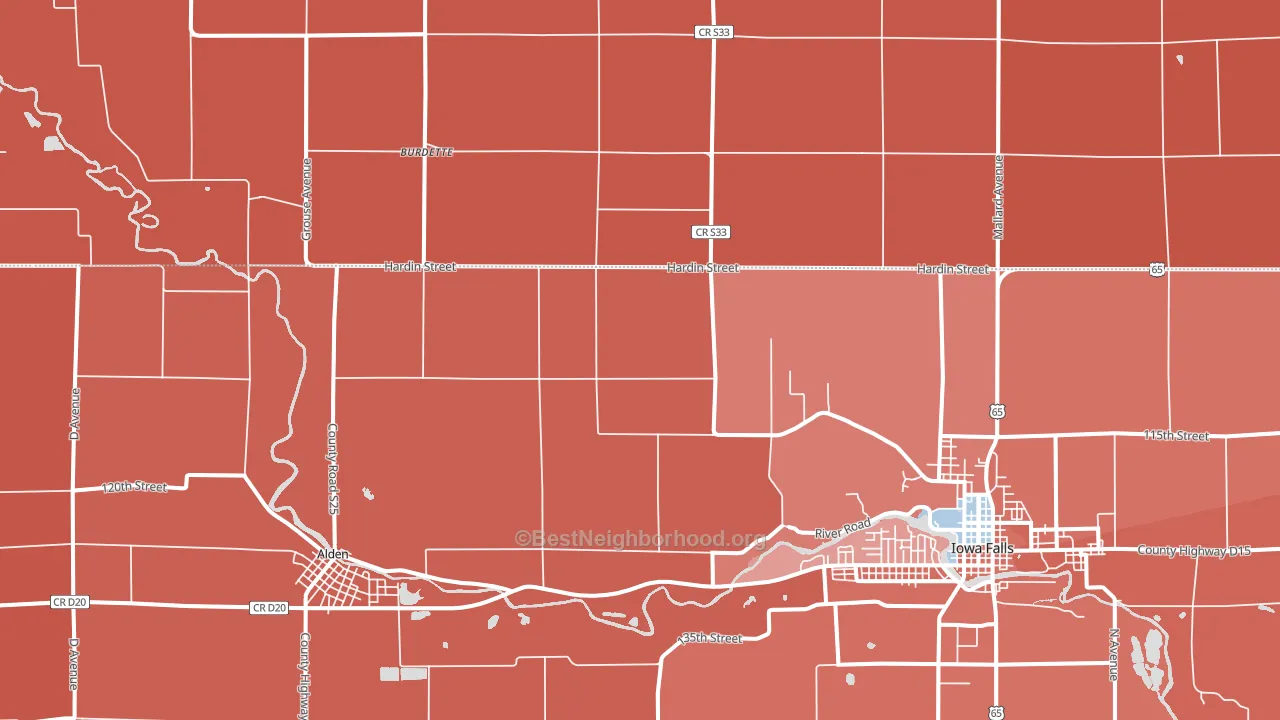 Burdette, IA block-group political-lean map