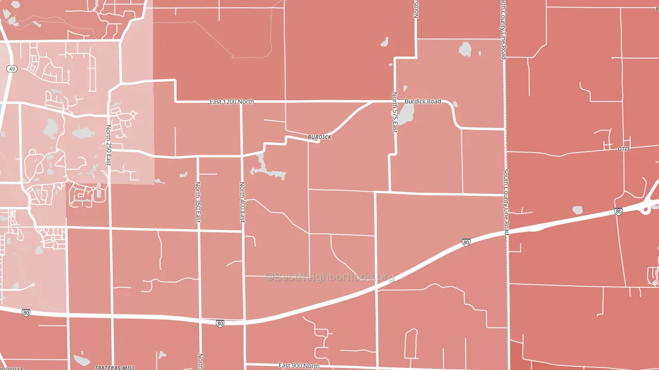 Burdick, IN block-group political-lean map