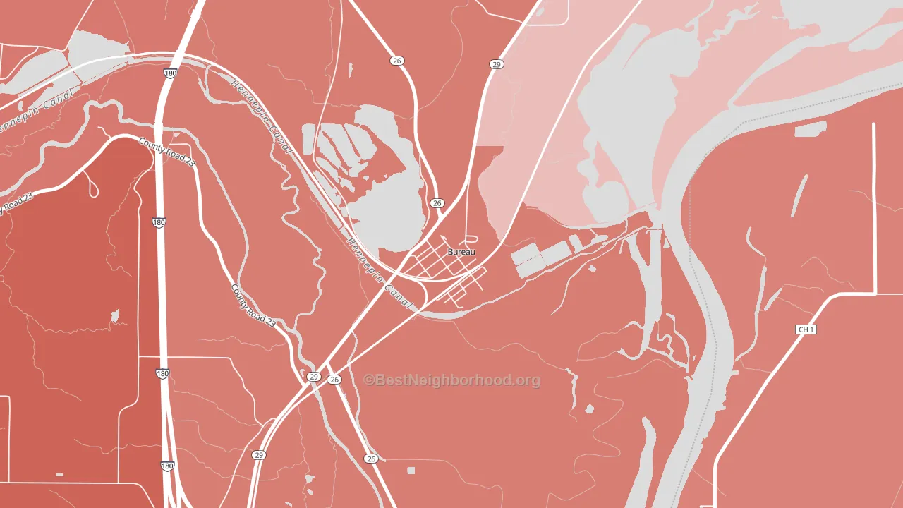 Bureau Junction, IL block-group political-lean map