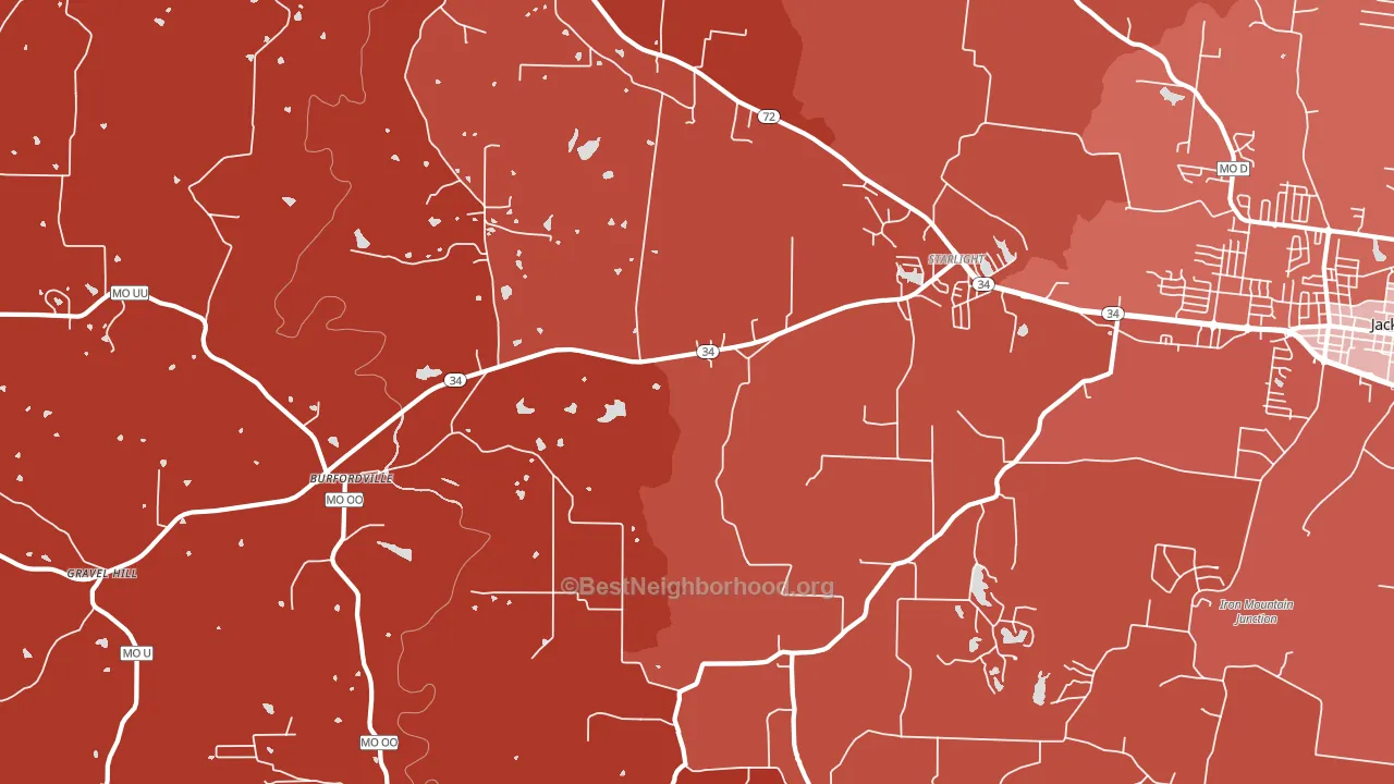 Burfordville, MO block-group political-lean map