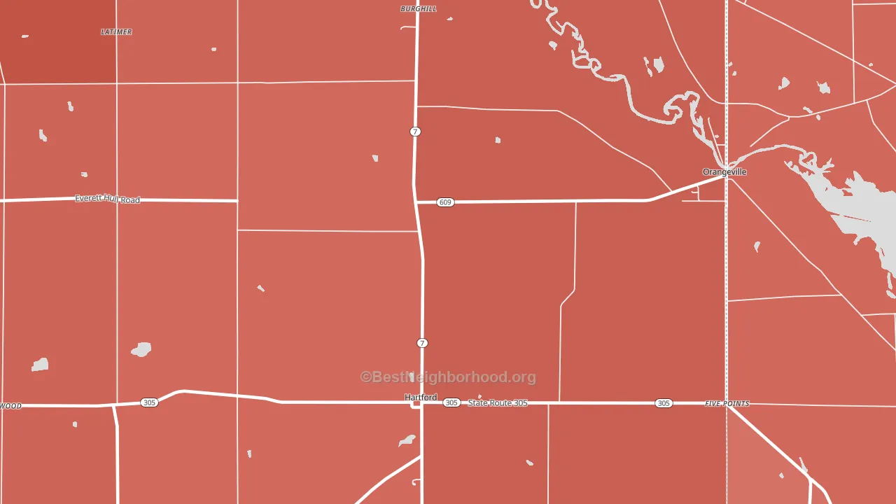 Burghill, OH block-group political-lean map