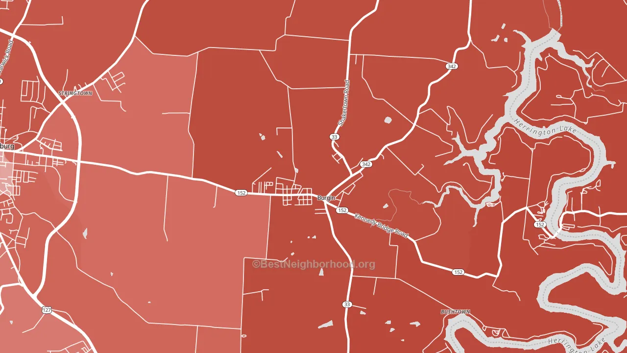 Burgin, KY block-group political-lean map