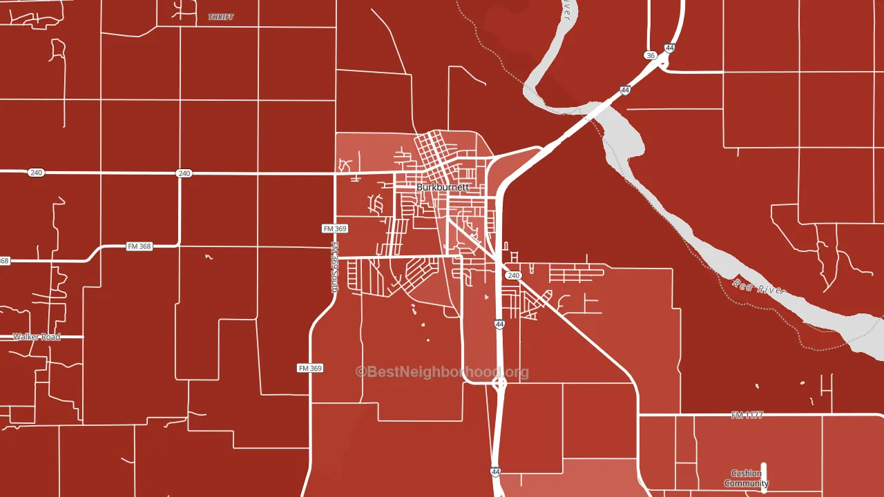 Burkburnett, TX block-group political-lean map