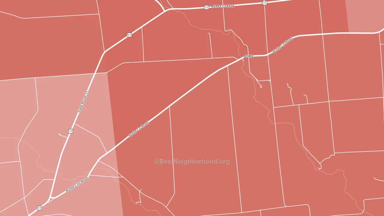 Burke Center, NY block-group political-lean map