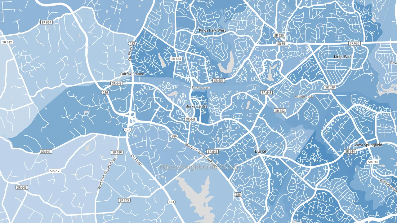 Burke Centre, VA block-group political-lean map