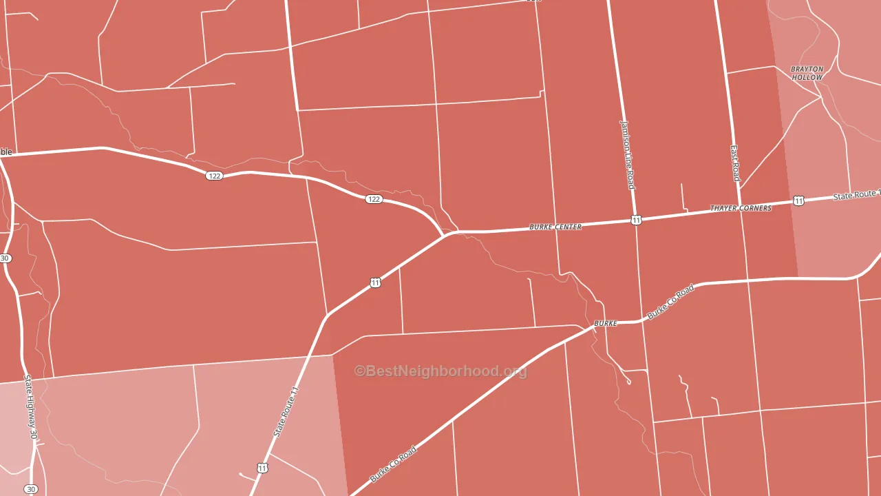 Burke, NY block-group political-lean map