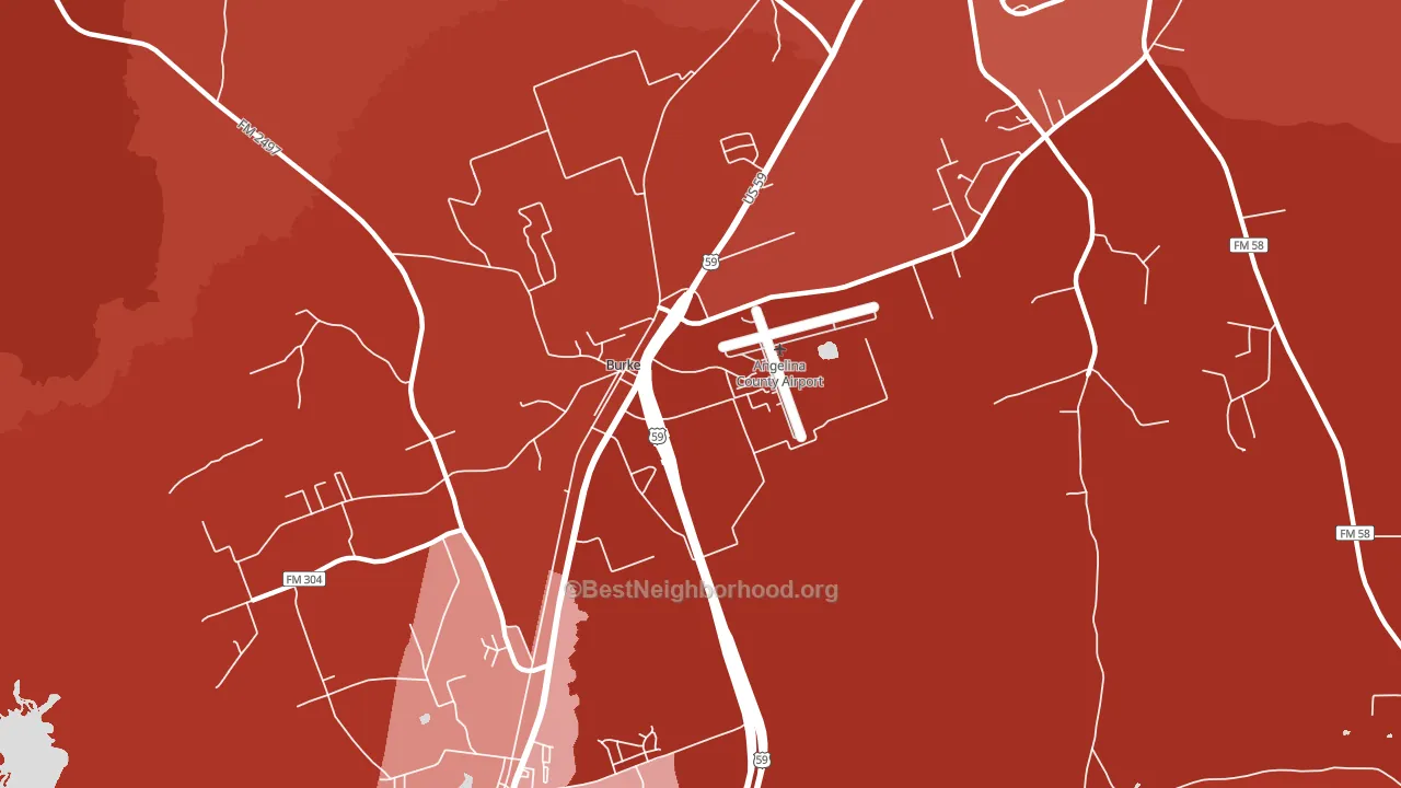 Burke, TX block-group political-lean map