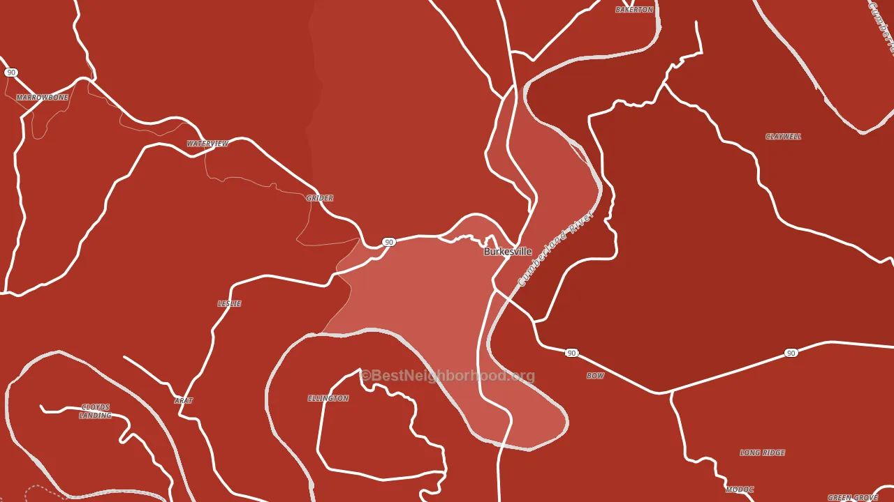 Burkesville, KY block-group political-lean map