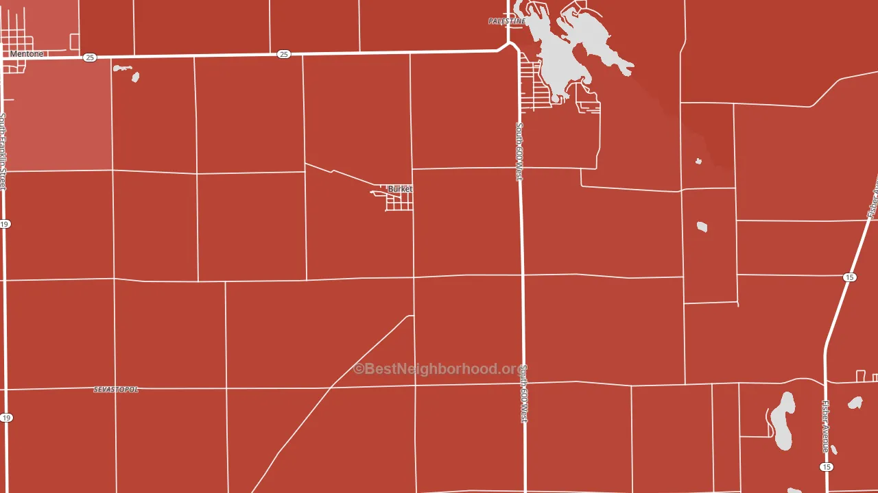 Burket, IN block-group political-lean map