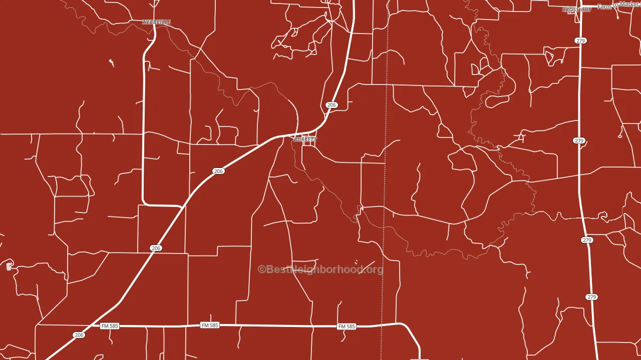 Burkett, TX block-group political-lean map