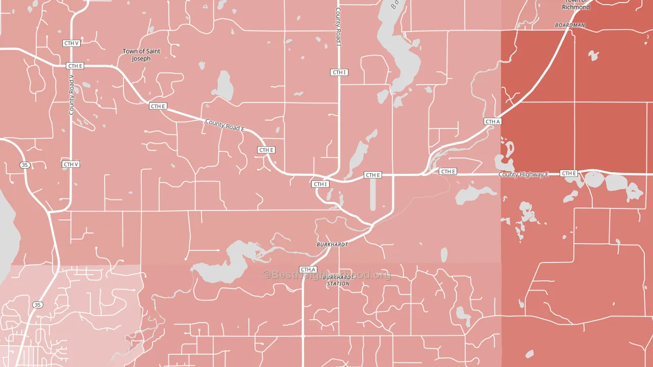 Burkhardt, WI block-group political-lean map