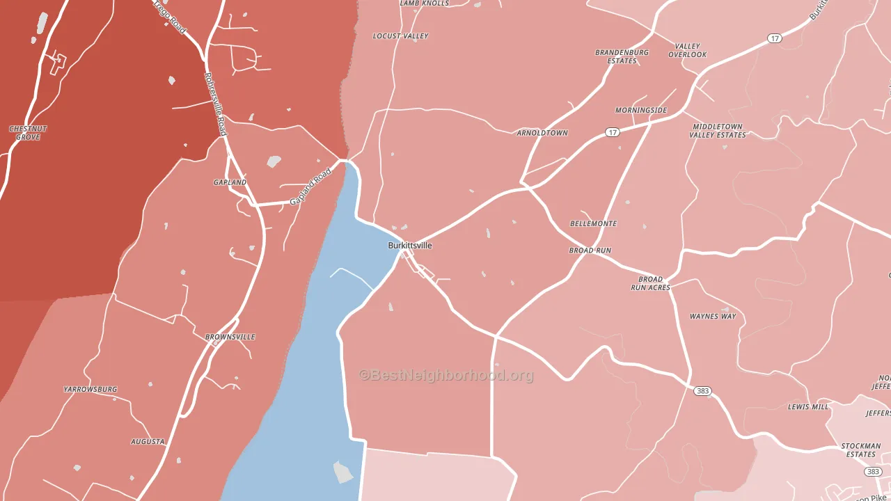 Burkittsville, MD block-group political-lean map