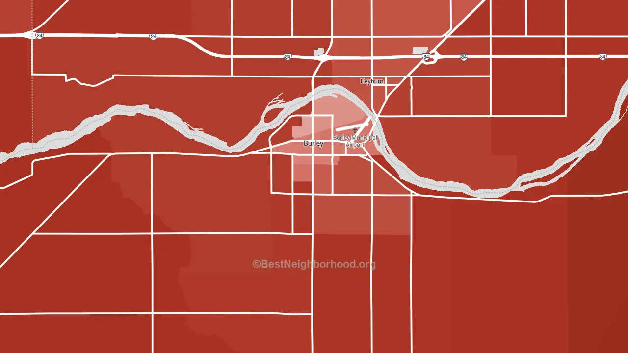 Burley, ID block-group political-lean map