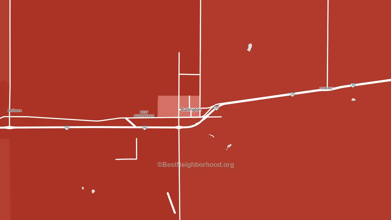 Burlington, CO block-group political-lean map