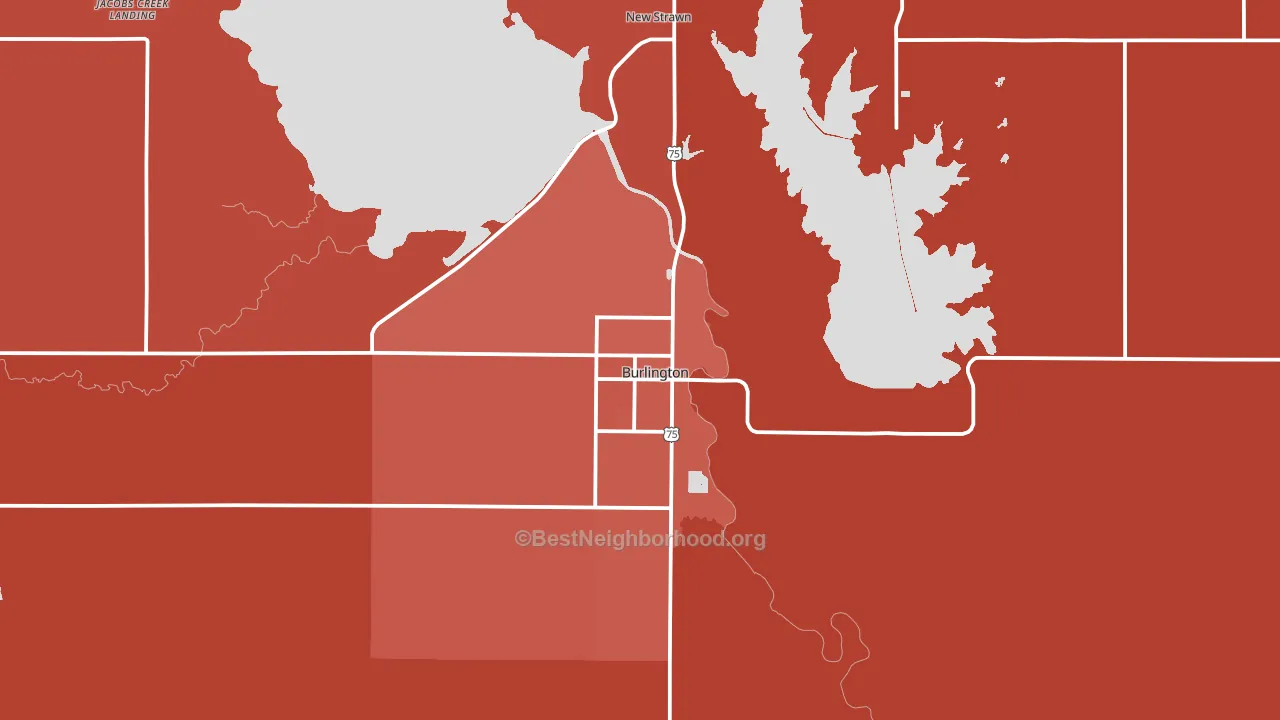 Burlington, KS block-group political-lean map
