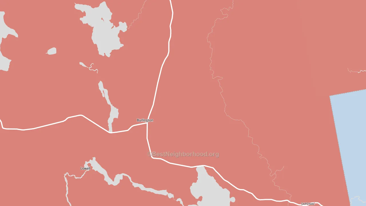 Burlington, ME block-group political-lean map