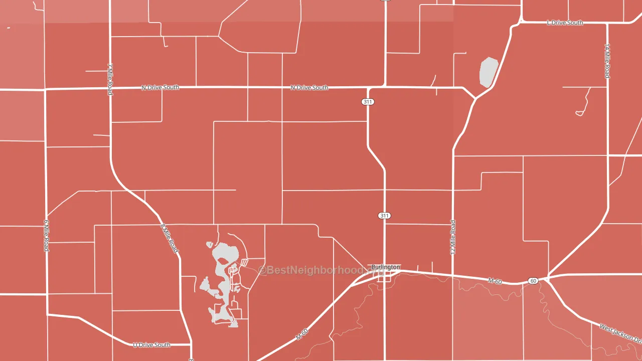 Burlington, MI block-group political-lean map