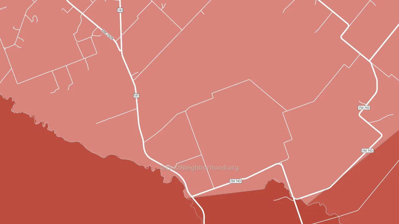 Burnell, TX block-group political-lean map