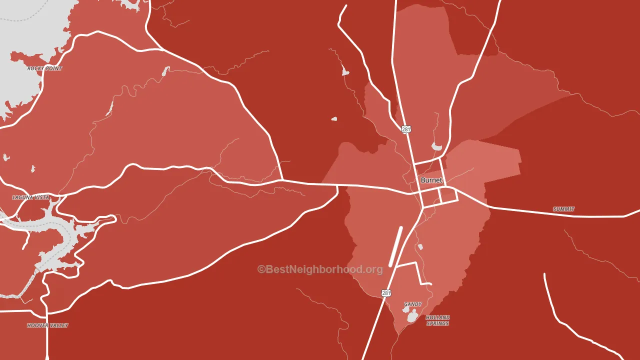 Burnet, TX block-group political-lean map